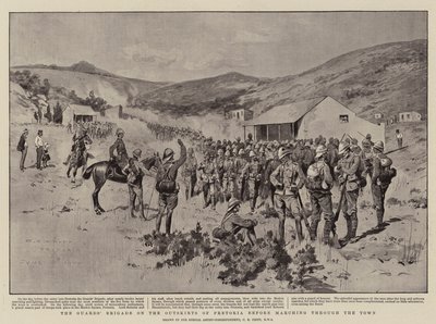 La Brigada de la Guardia en las afueras de Pretoria antes de marchar por la ciudad de Charles Edwin Fripp